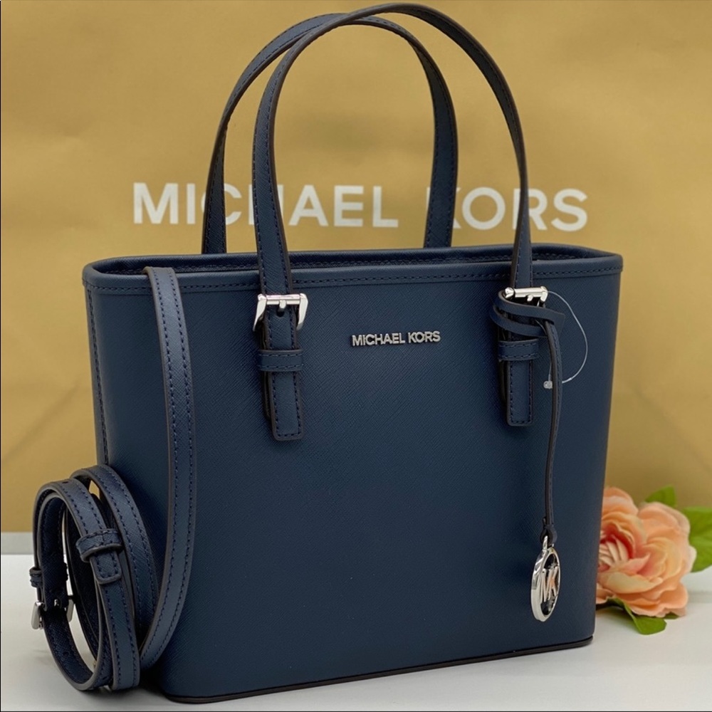 MICHAEL KORS EXTRA-SMALL TOP-ZIP TOTE NAVY - Picture 2 of 16